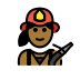 woman firefighter, medium-dark skin tone